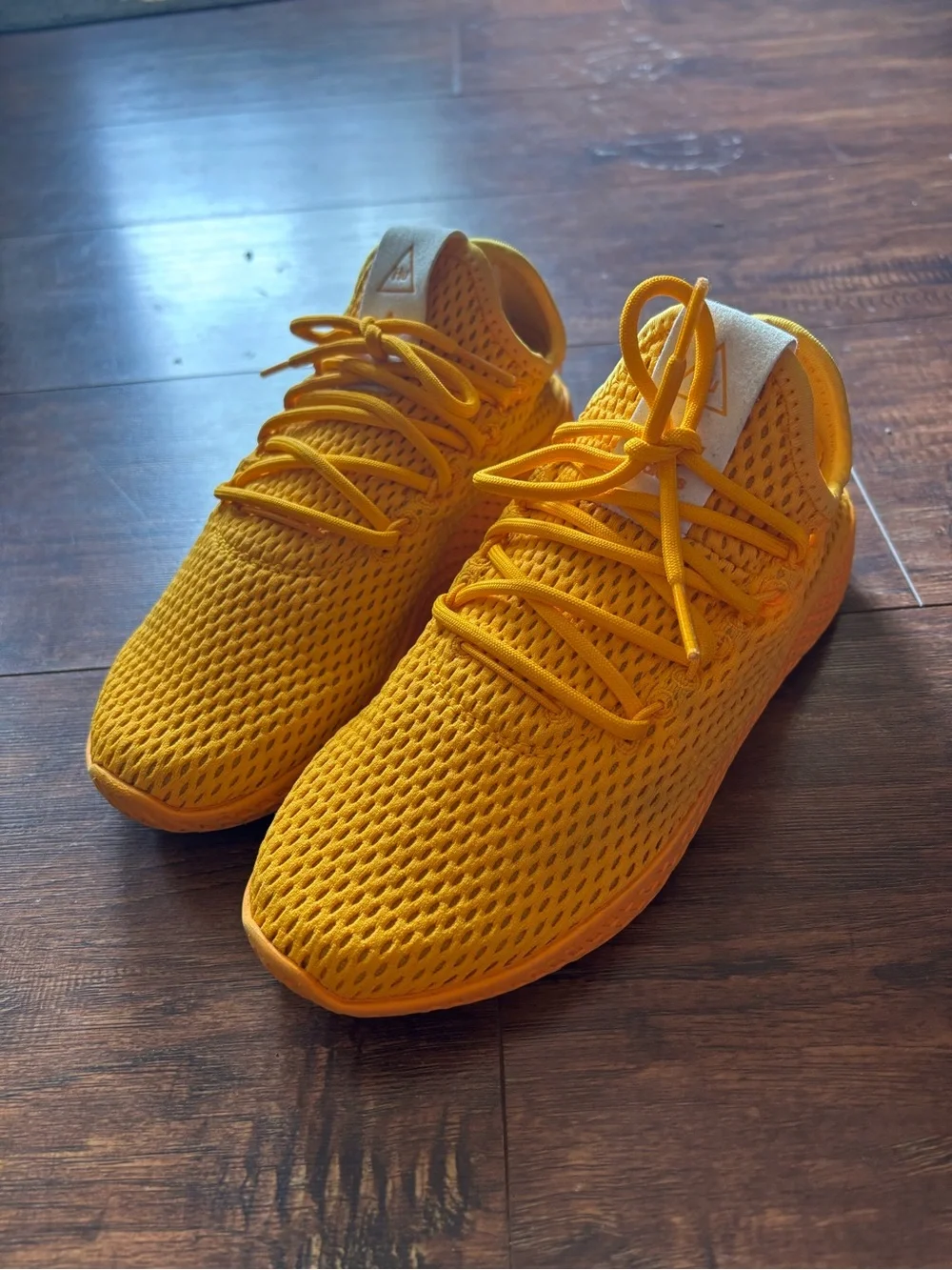 adidas Yellow Knit Athletic Sneakers